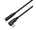 USB-C recht-hoek naar 3.5 mm audio-adapterkabel - DCH-2932 - Zwart