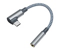 USB-C recht-hoek naar 3.5 mm audio-adapterkabel - DCH-2933 - Grijs