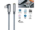 USB-C recht-hoek naar 3.5 mm audio-adapterkabel - DCH-2933 - Grijs
