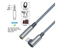 USB-C recht-hoek naar 3.5 mm audio-adapterkabel - DCH-2933 - Grijs