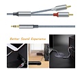 3,5 mm naar 2RCA audiokabel 1 m - DCH-2936 - Grijs