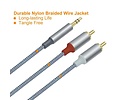 3,5 mm naar 2RCA audiokabel 1 m - DCH-2936 - Grijs
