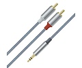 3,5 mm naar 2RCA audiokabel 1 m - DCH-2936 - Grijs