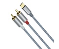 USB-C naar 2RCA audiokabel 1 m - DCH-2937 - Grijs