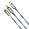 USB-C naar 2RCA audiokabel 1 m - DCH-2937 - Grijs