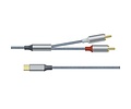 USB-C naar 2RCA audiokabel 1 m - DCH-2937 - Grijs