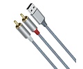 USB naar 2RCA audiokabel 1 m - DCH-2938 - Grijs