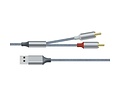 USB naar 2RCA audiokabel 1 m - DCH-2938 - Grijs