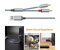 USB naar 2RCA audiokabel 1 m - DCH-2938 - Grijs