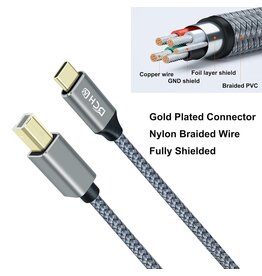 Type-C printerkabel 2 m - DCH-2939-2M - Grijs