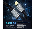 USB 3.1 C mannelijk naar C vrouwelijk 1M - DT-2922-1M - Zwart