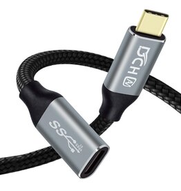 USB 3.1 C mannelijk naar C vrouwelijk 2M - DT-2922-2M - Zwart