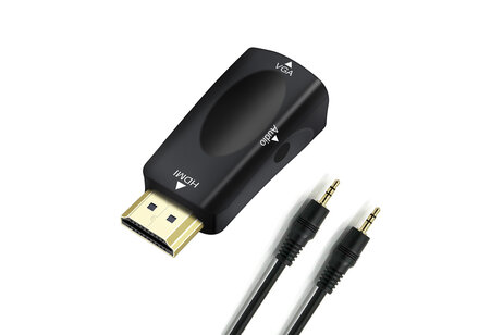 HDMI M naar VGA F met 3,5 mm audio-aansluiting - DT-CB0244 - Zwart