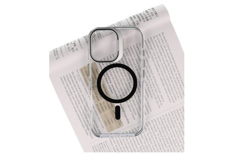 J2 Ingebouw Magsafe met Staande Functie - Geelbestendig Transparant Materiaal Hoesje voor de iPhone 17