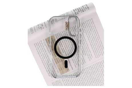 J2 Ingebouw Magsafe met Staande Functie - Geelbestendig Transparant Materiaal Hoesje voor de iPhone 17