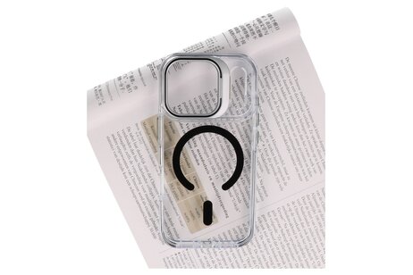 J2 Ingebouw Magsafe met Staande Functie - Geelbestendig Transparant Materiaal Hoesje voor de iPhone 17 Pro