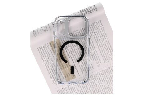 J2 Ingebouw Magsafe met Staande Functie - Geelbestendig Transparant Materiaal Hoesje voor de iPhone 17 Pro