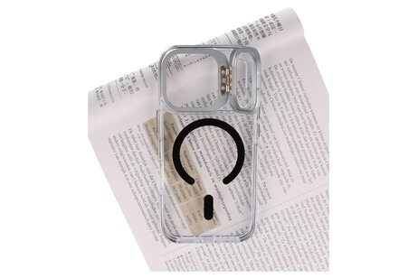 J2 Ingebouw Magsafe met Staande Functie - Geelbestendig Transparant Materiaal Hoesje voor de iPhone 17 Pro