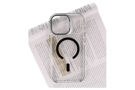 J2 Ingebouw Magsafe met Staande Functie - Geelbestendig Transparant Materiaal Hoesje voor de iPhone 17 Pro Max