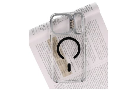 J2 Ingebouw Magsafe met Staande Functie - Geelbestendig Transparant Materiaal Hoesje voor de iPhone 17 Pro Max