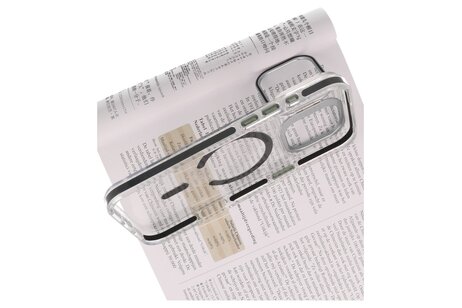 J2 Ingebouw Magsafe met Staande Functie - Geelbestendig Transparant Materiaal Hoesje voor de iPhone 17 Pro Max