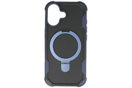 Leger Serie - Magsafe met Staande Functie Hoesje voor de iPhone 17 Donker Blauw