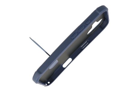 Leger Serie - Magsafe met Staande Functie Hoesje voor de iPhone 17 Donker Blauw