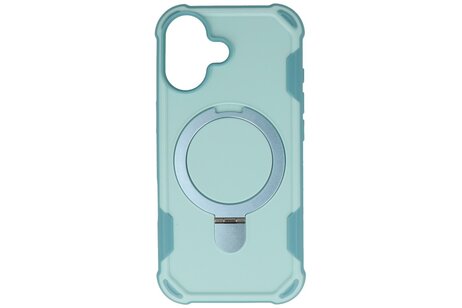 Leger Serie - Magsafe met Staande Functie Hoesje voor de iPhone 17 Turquoise