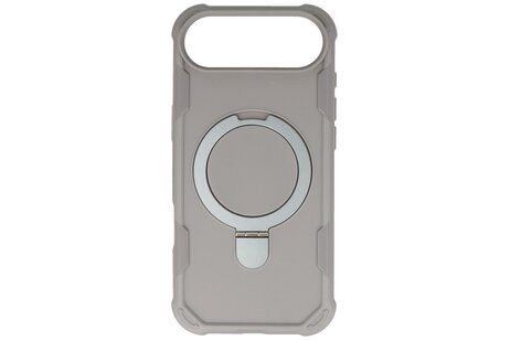 Leger Serie - Magsafe met Staande Functie Hoesje voor de iPhone 17 Air Grijs