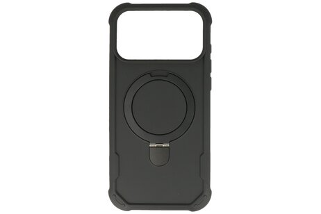 Leger Serie - Magsafe met Staande Functie Hoesje voor de iPhone 17 Pro Zwart