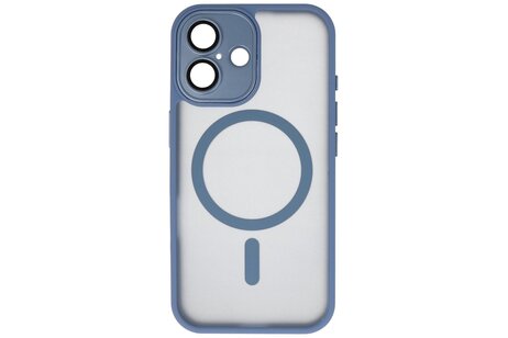 Mat-Transparent met Camera Beschermer Magsafe Case voor iPhone 15 Blauw