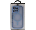 Mat-Transparent met Camera Beschermer Magsafe Case voor iPhone 14 Pro Blauw