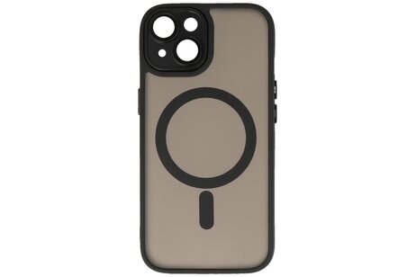 Mat-Transparent met Camera Beschermer Magsafe Case voor iPhone 14 Plus Zwart