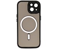 Mat-Transparent met Camera Beschermer Magsafe Case voor iPhone 14 Plus Zwart