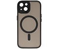 Mat-Transparent met Camera Beschermer Magsafe Case voor iPhone 14 Plus Zwart