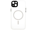 Mat-Transparent met Camera Beschermer Magsafe Case voor iPhone 14 Plus Wit