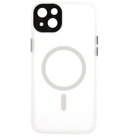 Mat-Transparent met Camera Beschermer Magsafe Case voor iPhone 14 Plus Wit