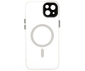 Mat-Transparent met Camera Beschermer Magsafe Case voor iPhone 14 Plus Wit