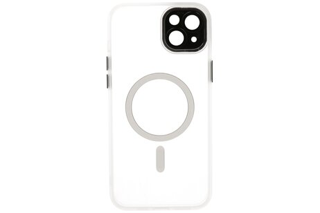 Mat-Transparent met Camera Beschermer Magsafe Case voor iPhone 14 Plus Wit
