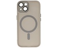 Mat-Transparent met Camera Beschermer Magsafe Case voor iPhone 14 Plus Grijs