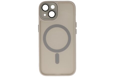 Mat-Transparent met Camera Beschermer Magsafe Case voor iPhone 14 Plus Grijs