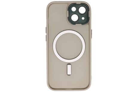 Mat-Transparent met Camera Beschermer Magsafe Case voor iPhone 14 Plus Grijs