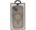 Mat-Transparent met Camera Beschermer Magsafe Case voor iPhone 14 Plus Grijs