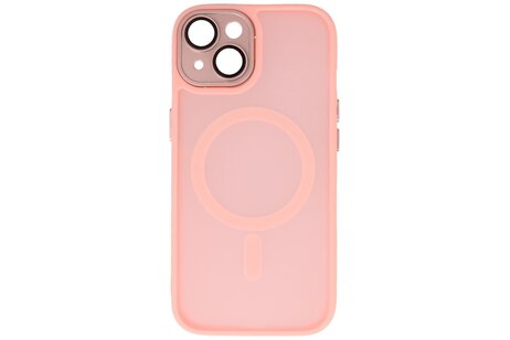 Mat-Transparent met Camera Beschermer Magsafe Case voor iPhone 14 Plus Roze