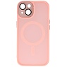Mat-Transparent met Camera Beschermer Magsafe Case voor iPhone 14 Plus Roze