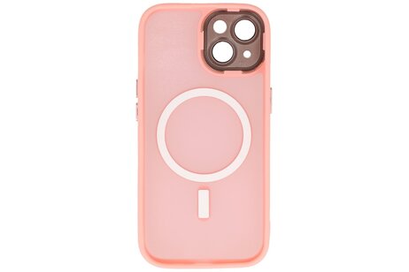 Mat-Transparent met Camera Beschermer Magsafe Case voor iPhone 14 Plus Roze