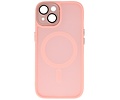 Mat-Transparent met Camera Beschermer Magsafe Case voor iPhone 14 Plus Roze