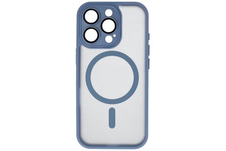 Mat-Transparent met Camera Beschermer Magsafe Case voor iPhone 14 Pro Max Blauw