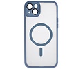 Mat-Transparent met Camera Beschermer Magsafe Case voor iPhone 15 Blauw