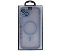 Mat-Transparent met Camera Beschermer Magsafe Case voor iPhone 15 Blauw